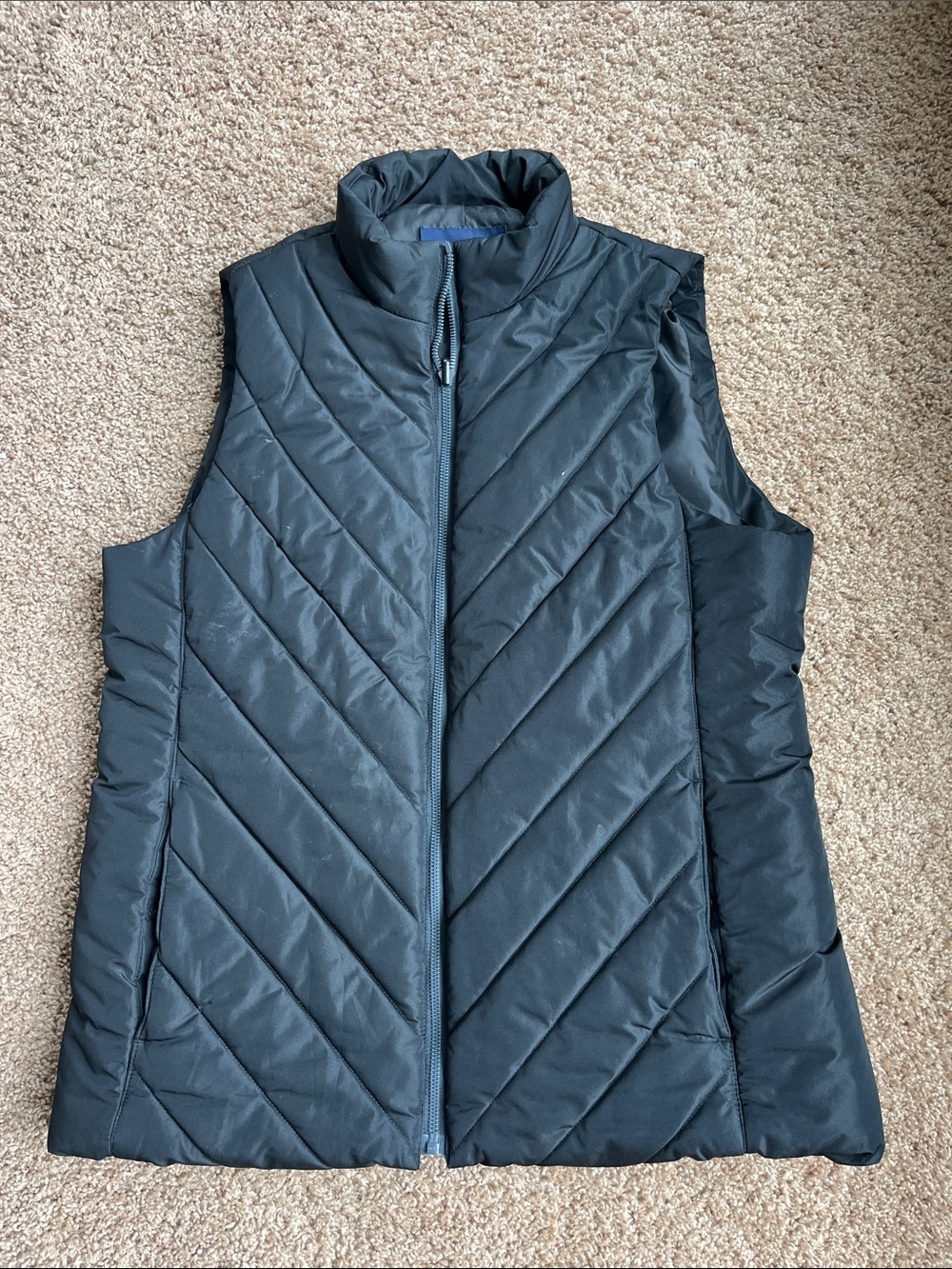 Lands' End Black Quilted Puffer Vest Size M